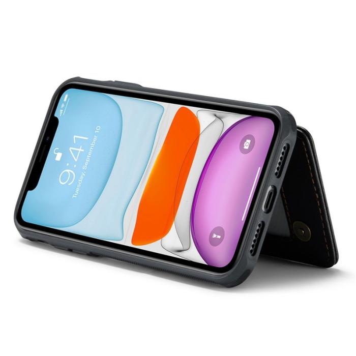 Caseme - CASEME C22 iPhone 11 Fodral Konstläder med RFID, Svart