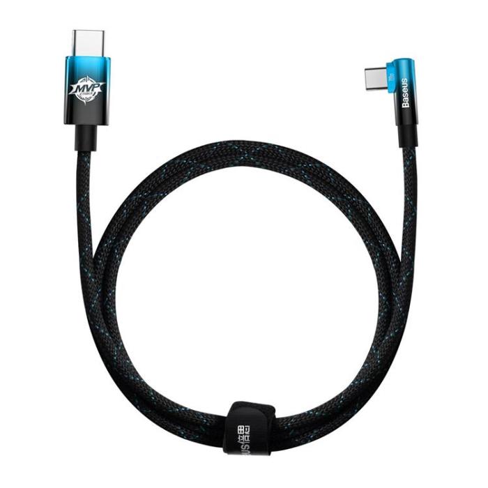 BASEUS - Baseus Elbow USB USB-C till USB-C kabel 100W 1m - Blå