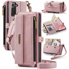 Caseme - CASEME Konstl&auml;der Pl&aring;nboksfodral till Samsung Galaxy S21 FE 5G - Rosa