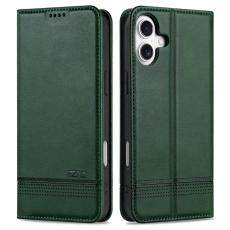 AZNS - AZNS iPhone 16 Plus Pl&aring;nboksfodral Konstl&auml;der - Gr&ouml;n