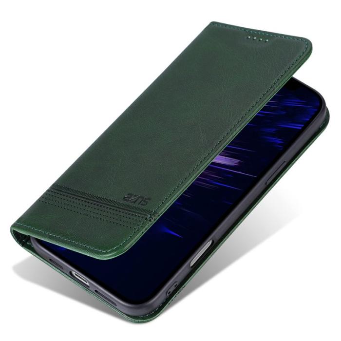 AZNS - AZNS iPhone 16 Plus Plånboksfodral Konstläder - Grön
