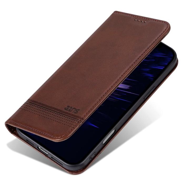 AZNS - AZNS iPhone 16 Plus Plånboksfodral Konstläder - Brun