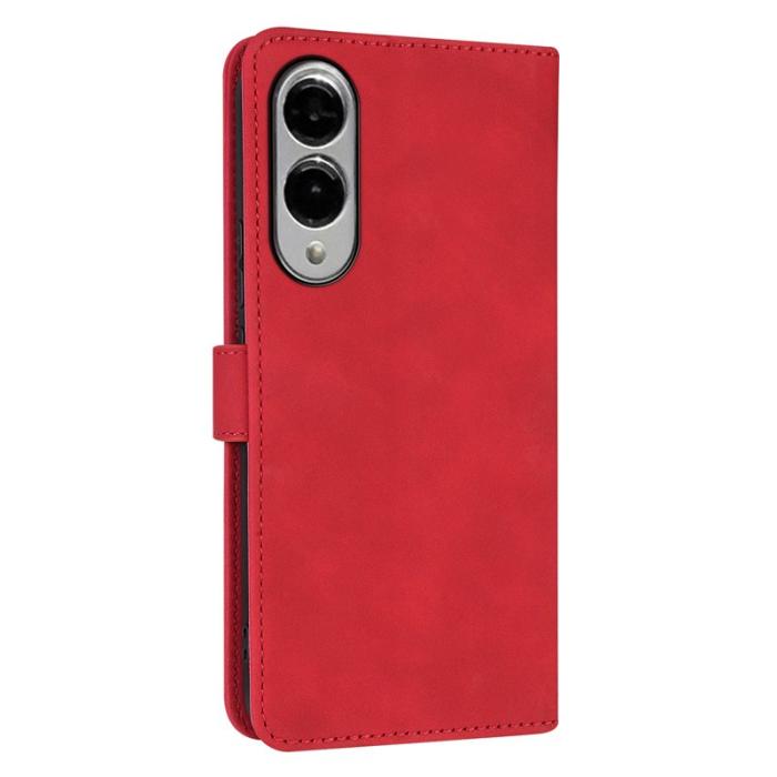 AZNS - AZNS Samsung Galaxy S25 Edge Plånboksfodral Konstläder - Röd