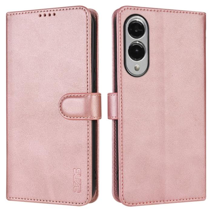 AZNS - AZNS Samsung Galaxy S25 Edge Plånboksfodral Konstläder - Roséguld
