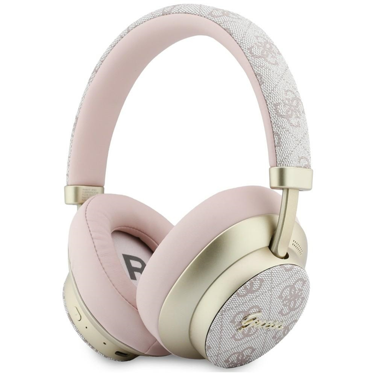 Guess On-Ear Hörlurar Bluetooth ENC 4G Gold Script Metal - Rosa