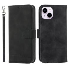 DIERFENG - DIERFENG DF-03 Pl&aring;nboksfodral i Konstl&auml;der f&ouml;r iPhone 15 Plus - Svart