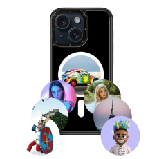 A-One Brand - iPhone 15 Mobilskal MagSafe E-Ink NFC 6-Färgad TPU + PC