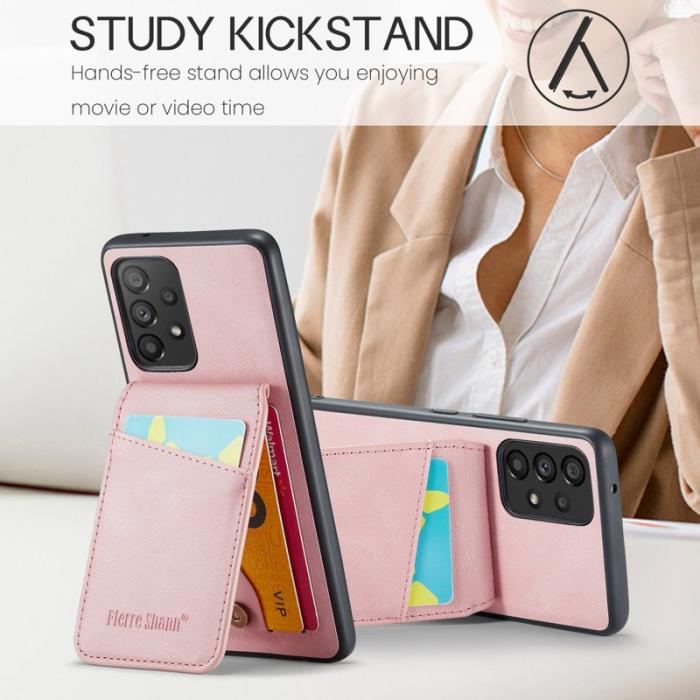 FIERRE SHANN - FIERRE SHANN Back Fodral Samsung Galaxy A73 5G KonstLäder - Rosa