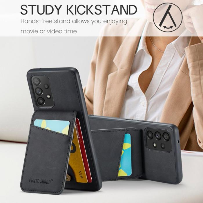 FIERRE SHANN - FIERRE SHANN Back Fodral Samsung Galaxy A73 5G KonstLäder - Svart