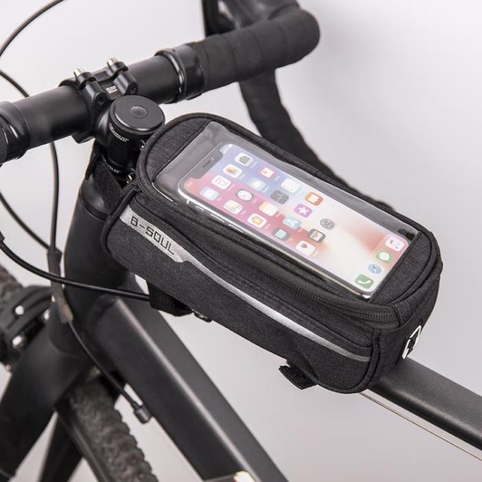 OEM - Vattentät Cykelramsväska med Mobilhållare - Svart