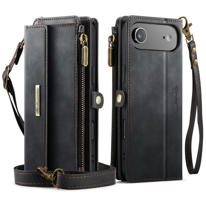 Caseme - CASEME iPhone Air Plånboksfodral Zipper RFID C39 - Svart