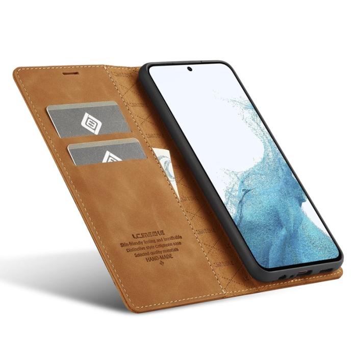 LC.imeeke - LC.IMEEKE Samsung Galaxy A34 5G Plånboksfodral Konstläder - Brun