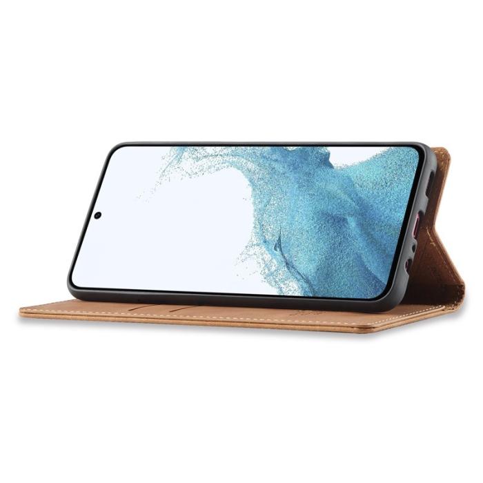 LC.imeeke - LC.IMEEKE Samsung Galaxy A34 5G Plånboksfodral Konstläder - Brun