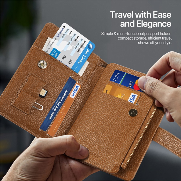 Dux Ducis - Dux Ducis Passhållare Plånbok RFID Multikort PU-Läder - Brun