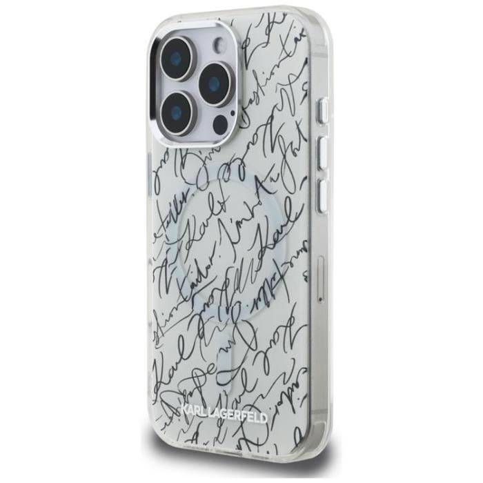 KARL LAGERFELD - Karl Lagerfeld iPhone 16 Pro Mobilskal MagSafe IML Karl Script - Vit