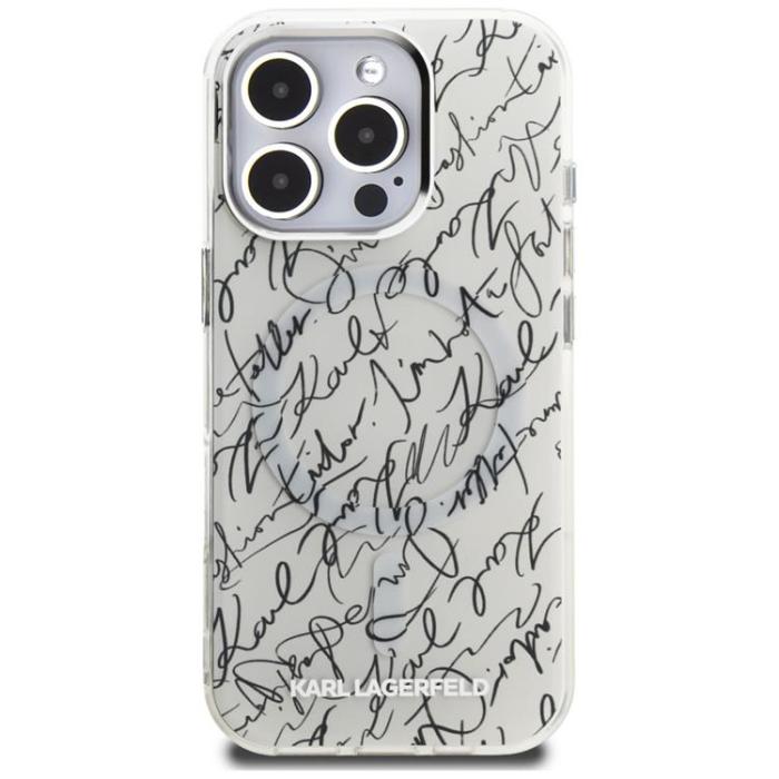 KARL LAGERFELD - Karl Lagerfeld iPhone 16 Pro Mobilskal MagSafe IML Karl Script - Vit