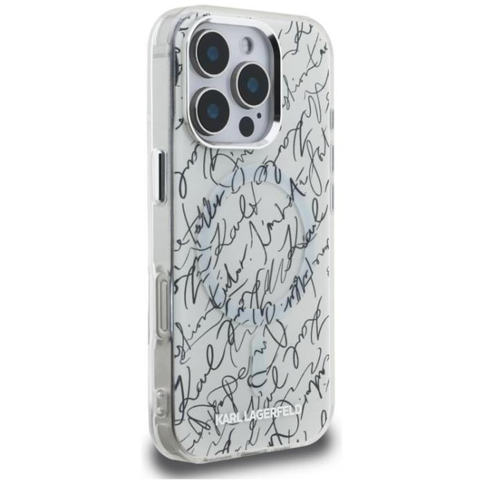 KARL LAGERFELD - Karl Lagerfeld iPhone 16 Pro Mobilskal MagSafe IML Karl Script - Vit
