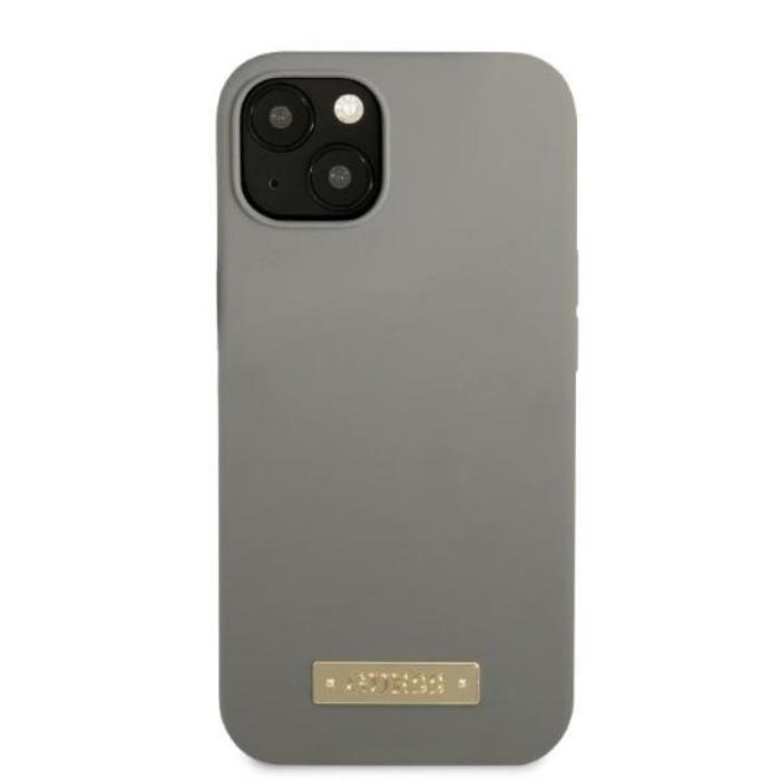 Guess - Guess iPhone 13 Skal MagSafe Silicone Logo Plate - Grå