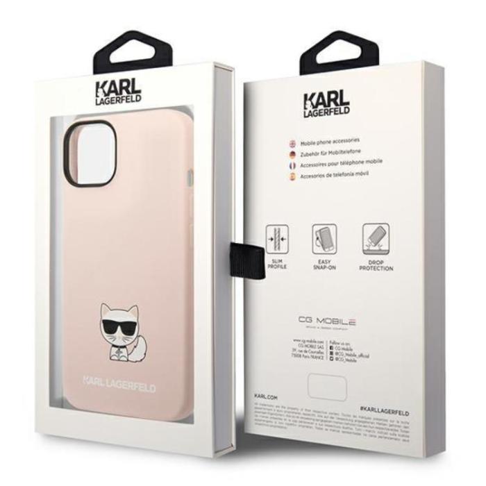 KARL LAGERFELD - Karl Lagerfeld iPhone 14 Plus Skal Silicone Choupette Body - Ljusrosa