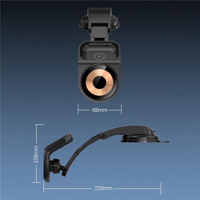 OEM - Instrumentbräda Bilhållare 15W 2IN1 - Svart