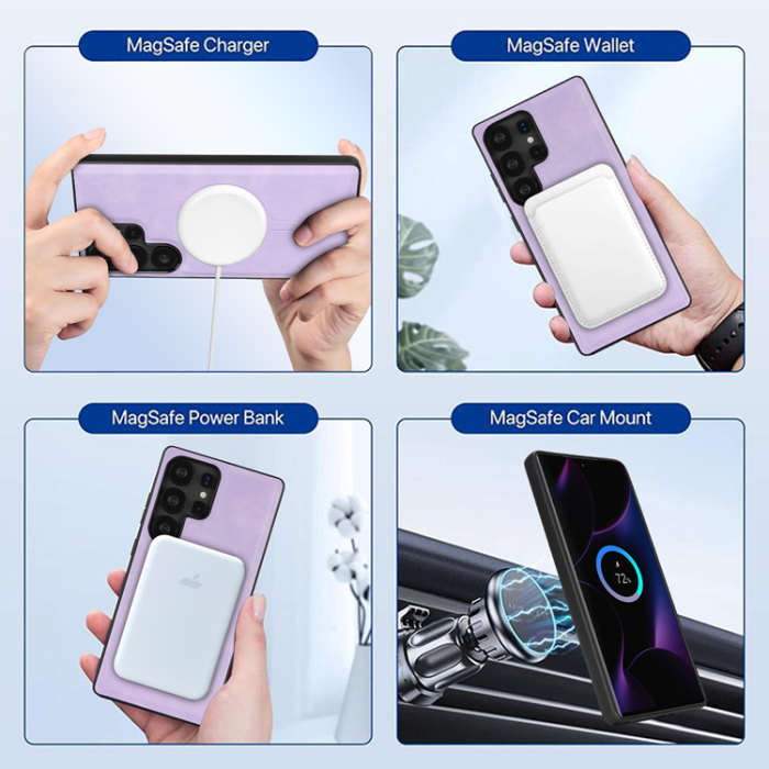 A-One Brand - Galaxy S25 Ultra Mobilskal MagSafe Detachable Korthållare Kickstand