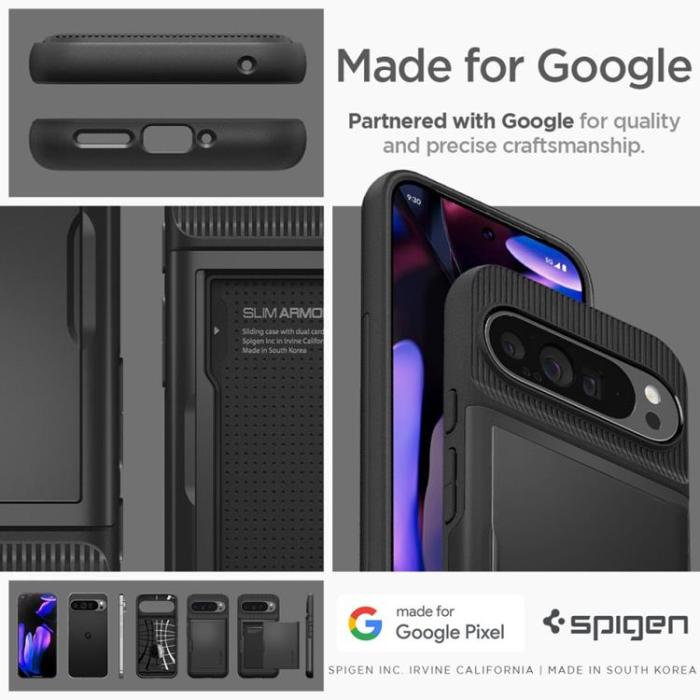 UTGATT - Spigen Google Pixel 9 Pro XL Mobilskal Slim Armor CS - Svart