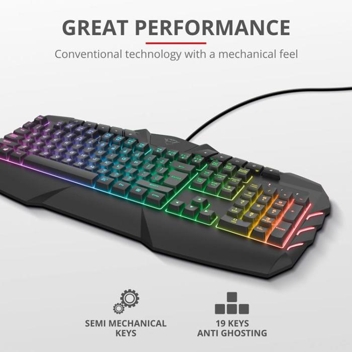 UTGATT1 - TRUST GXT 853 Odyss Semi-mechanical Keyboard Nordis