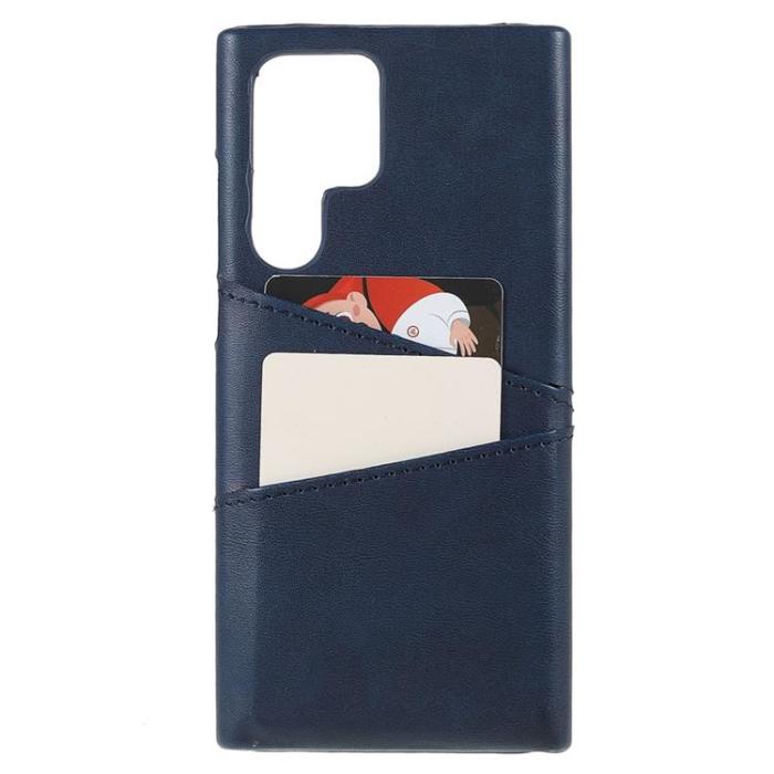 OEM - Kortplats Läder Skal Galaxy S22 - Blå