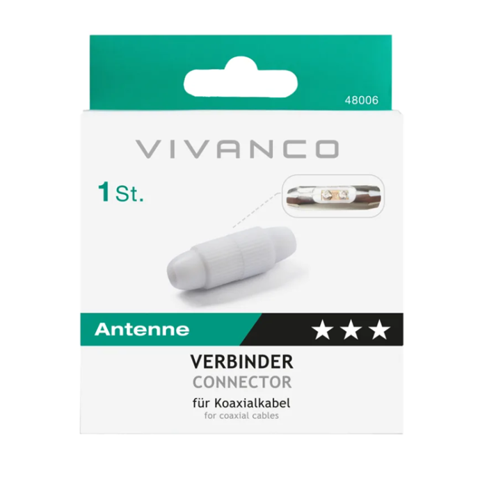 UTGATT1 - Vivanco Antenn Adapter Koaxskarv - Vit