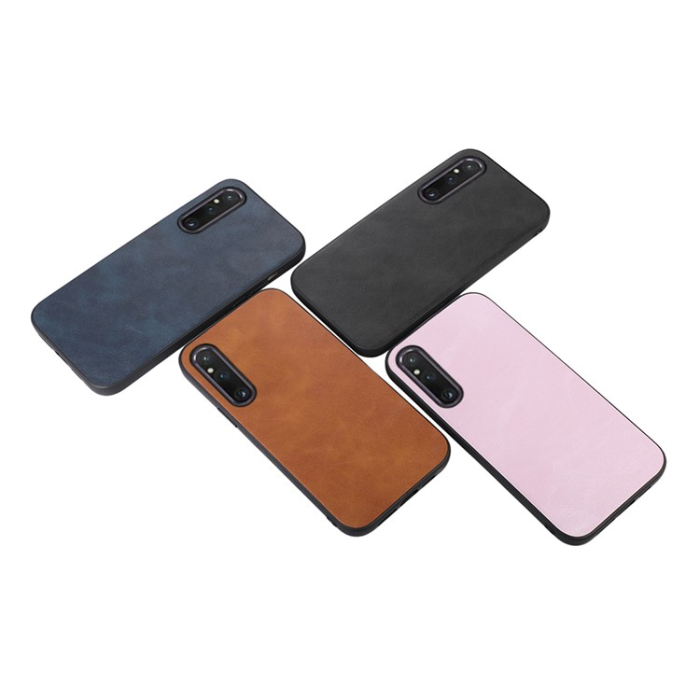 OEM - Sony Xperia 1 V Mobilskal Cowhide Texture - Brun