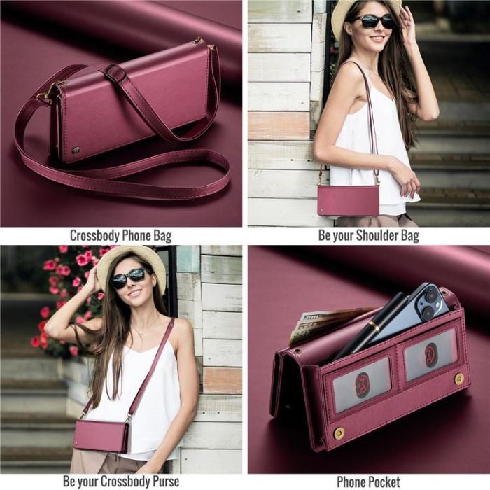 UTGATT - CASEME Me10 Crossbody Väskor Zipper - Vinröd