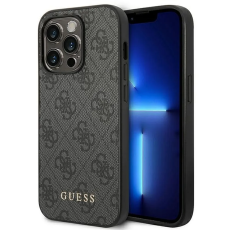 Guess - GUESS iPhone 14 Pro Skal Gold Logo - Grå