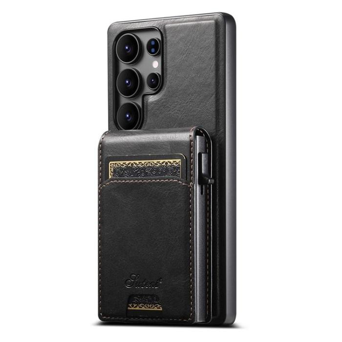 SUTENI - SUTENI Mobilskal för Galaxy S25 Ultra MagSafe Korthållare H19 - Svart