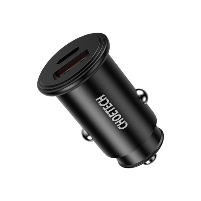 UTGATT5 - Choetech Billaddare USB-A Till USB-C 30W - Svart