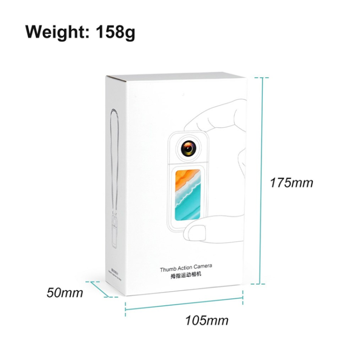 OEM - Mini Action WiFi TumKamera 2.7K Ultra HD 1.47 tums Skärm S80 - Svart