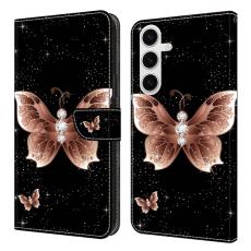 OEM - Samsung Galaxy S26 Fodral 3D M&ouml;nster PU L&auml;der - Rosa Diamant Fj&auml;ril