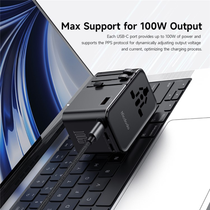 MCDODO - MCDODO Snabbladdare 100W 3x USB-C - USB-A med USB-C Kabel G5