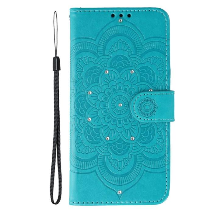 OEM - Samsung Galaxy S26 Plus Skal Konstläder Mandala Tryck - Blå