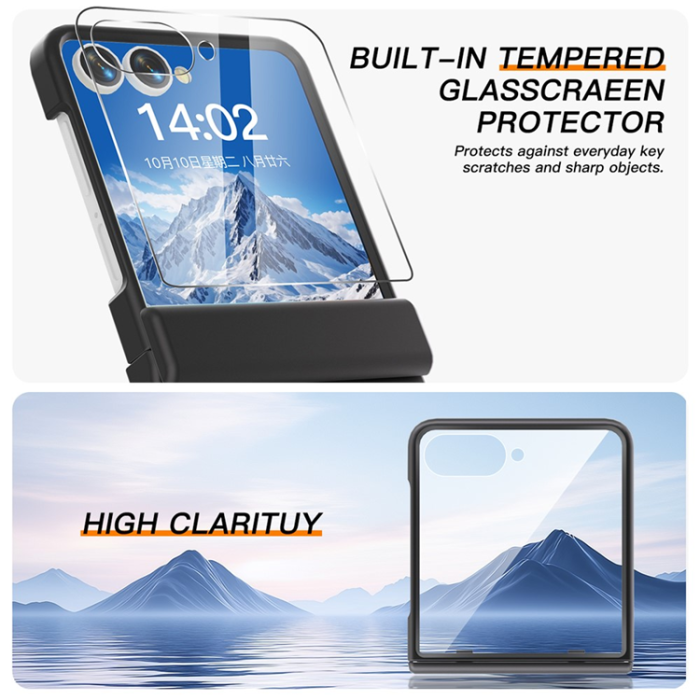 A-One Brand - Galaxy Z Flip7 Mobilskal Hinge Protection Kickstand - Svart