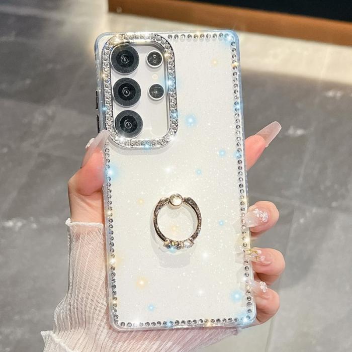 OEM - Samsung Galaxy S26 Ultra Skal Plast Rhinestone Kant - Glitter Transparent