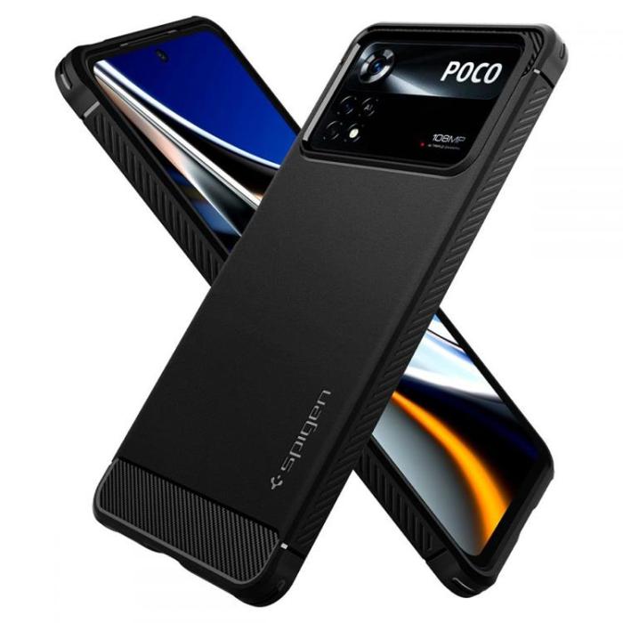 UTGATT1 - Spigen Xiaomi Poco X4 Pro 5G Skal Rugged Armor - Matte Svart
