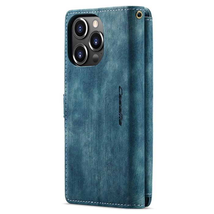 Caseme - CASEME iPhone 15 Pro Plånboksfodral C30 Zipper - Blå