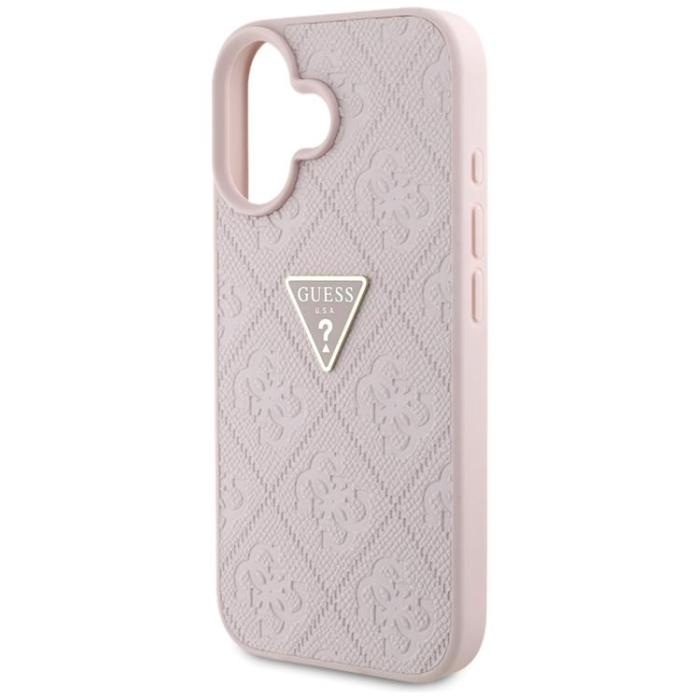 Guess - Guess iPhone 16 Mobilskal Hot Stamp 4G Triangle Logo - Rosa