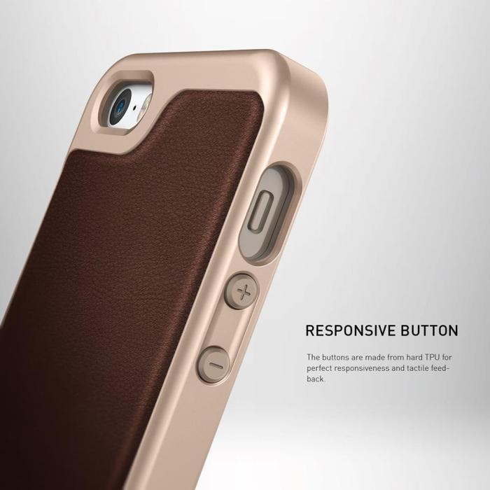 UTGATT5 - Caseology Envoy Äkta Läder Series Skal till Apple iPhone 5/5S/SE - Brun