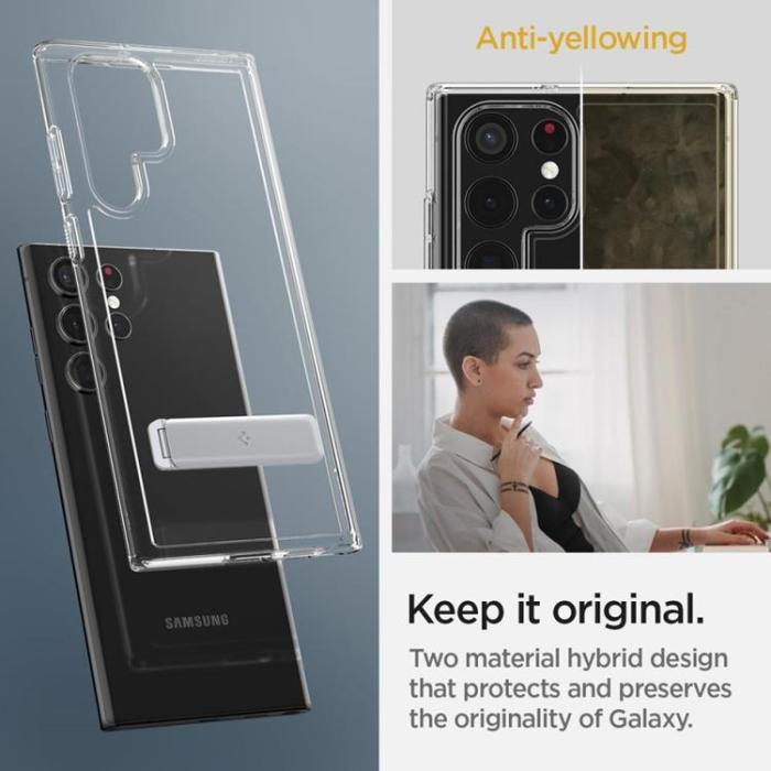 UTGATT5 - Spigen Ultra Hybrid S Skal Galaxy S22 Ultra - Crystal Clear