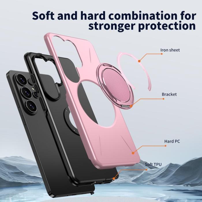 OEM - Mobilskal till Samsung Galaxy S26 Ultra Magnetiskt TPU + PC Baksida - Rosa