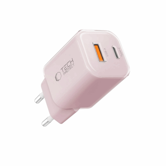 Tech-Protect - Tech-Protect Snabbladdare 33W NCM 2-Port QC3.0 - Rosa