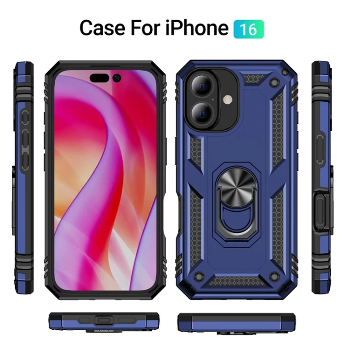 A-One Brand - iPhone 16 Mobilskal med Kickstand - Blå