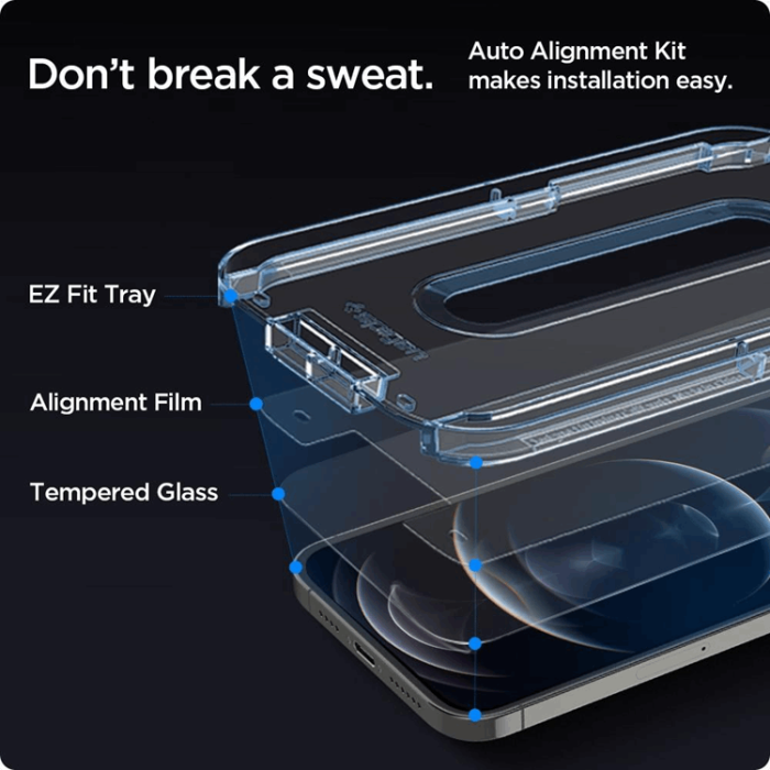 Spigen - SPIGEN Ez Fit 2-Pack Härdat Glas Skärmskydd.Tr iPhone 12 & 12 Pro