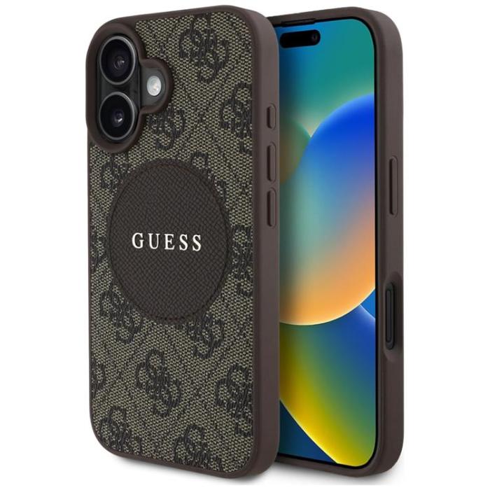 Guess - Guess iPhone 16 Mobilskal MagSafe 4G Circle - Brun